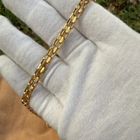 Vintage Gucci Golden Stick Perfume Bottle Necklace Webbing Green Red Sherry Line - Picture 7 of 11